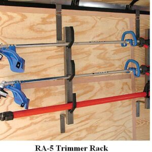 Trimmer Rack will securely transport 3 trimmers.